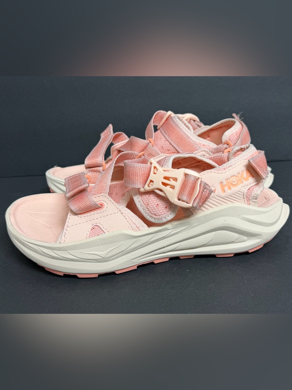 Size 7.5 B HOKA One One Infini Hike TC Women’s Sandals Dawn Vanilla WORN ONCE